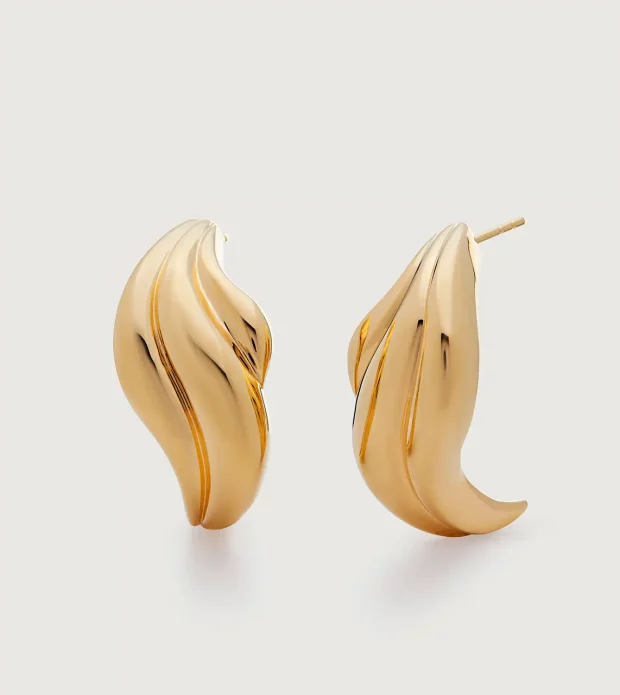 Gold Leaf Stud Earrings