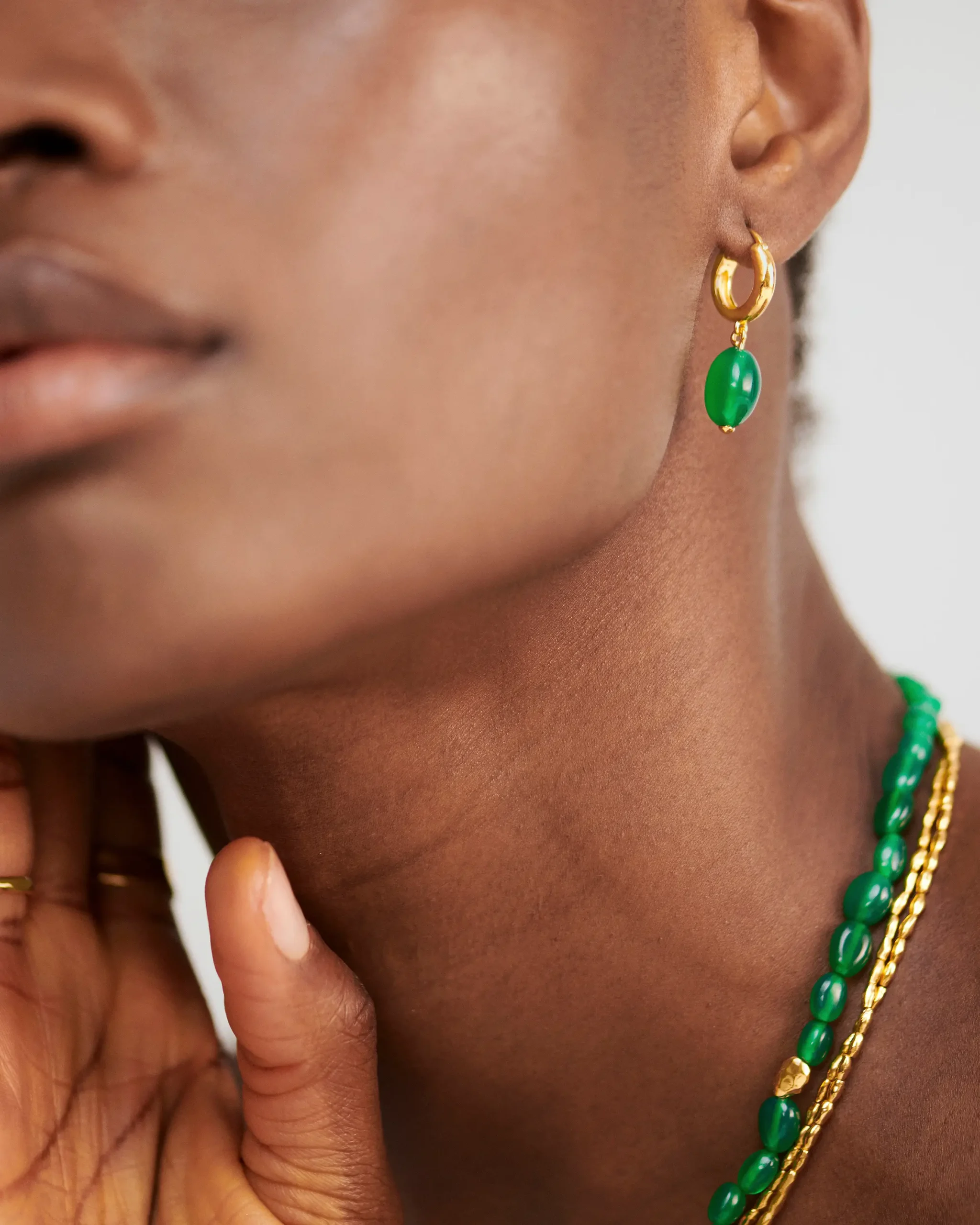 Green Wire Earrings - 图片 2