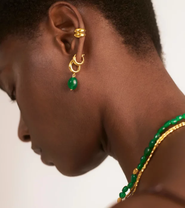 Green Gemstone Earrings - 图片 2