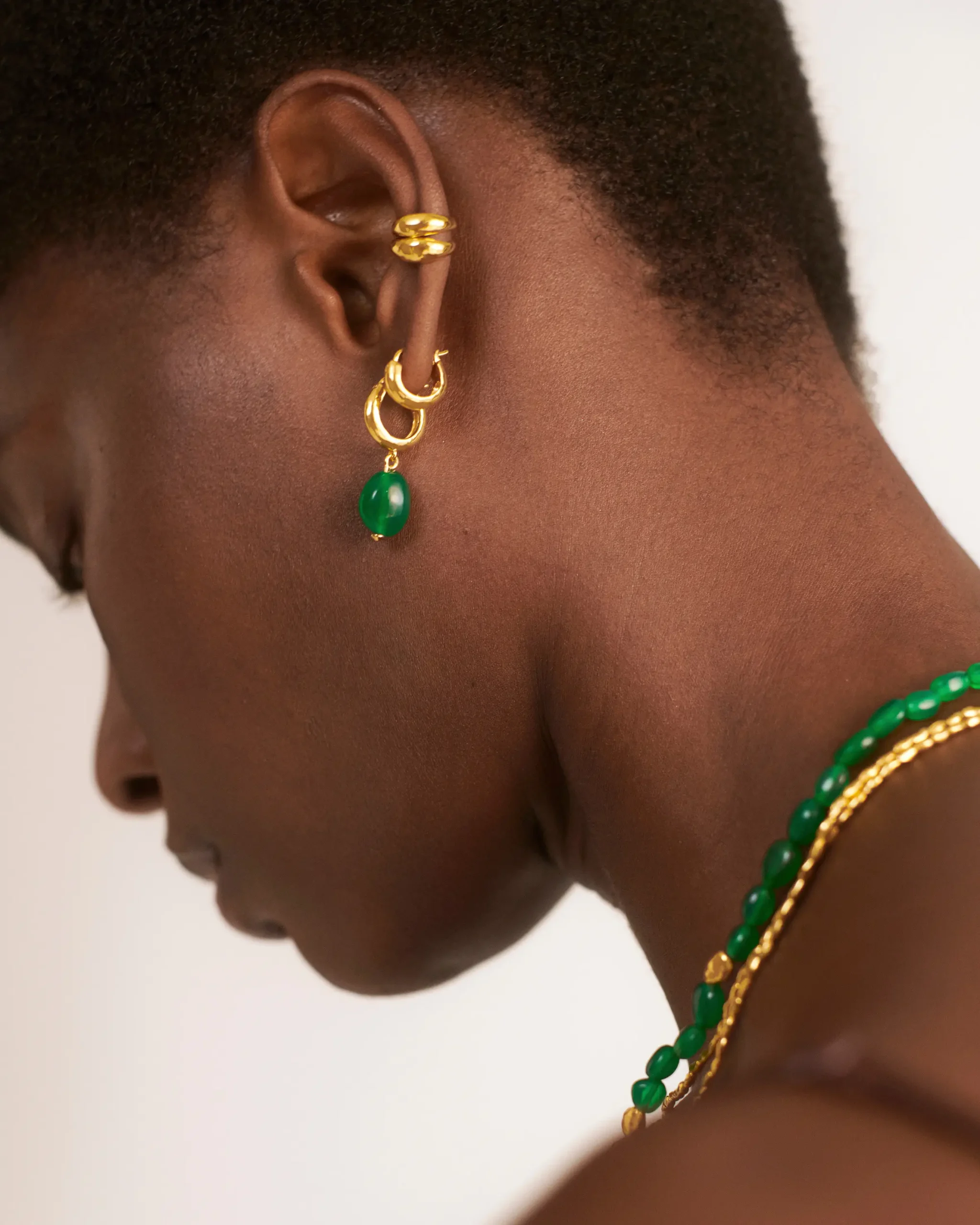 Green Gemstone Earrings - 图片 2