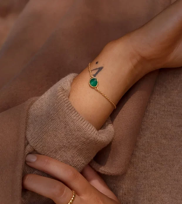 Green Onyx Chain Bracelet - 图片 2