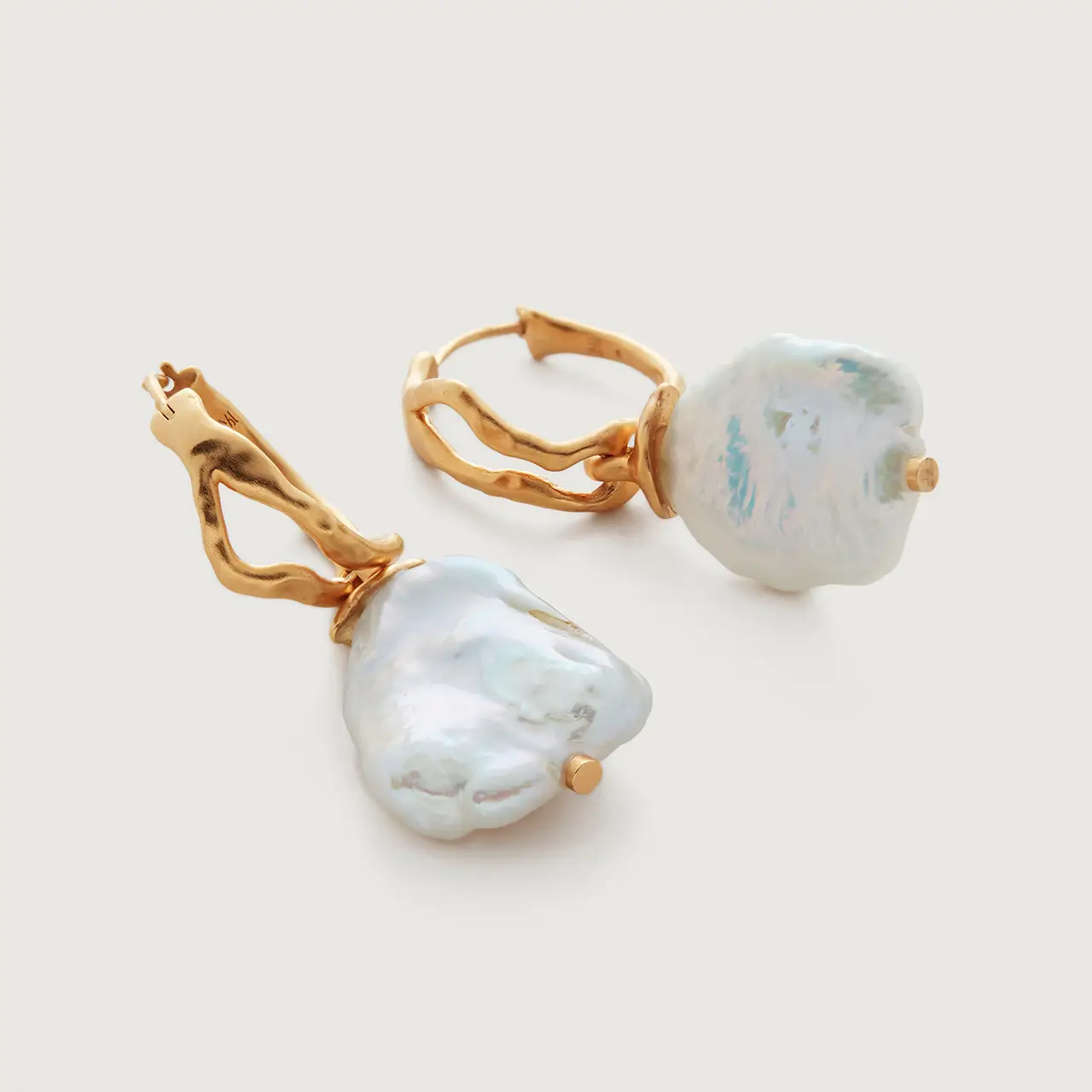 Large Pearl Hoop Earrings