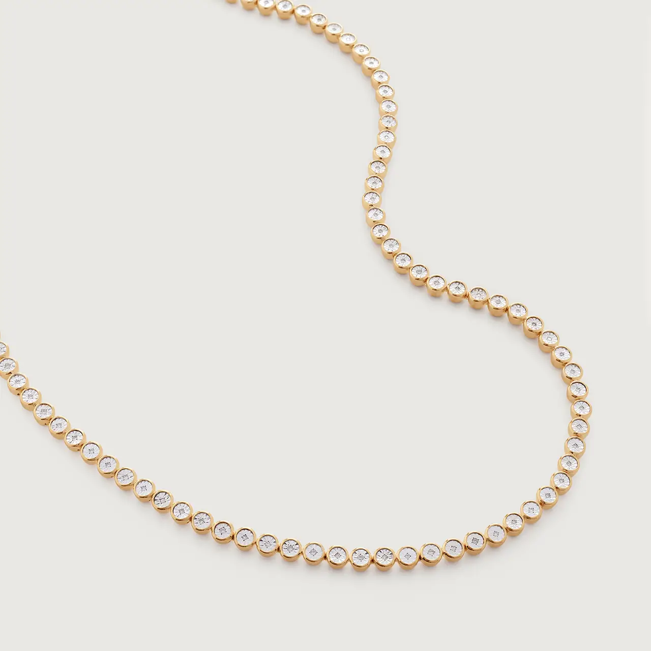 Many Diamonds Necklace And Arch Gold Cuff - 图片 2